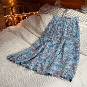 Vintage Briggs New York Gunne Sax Style Floral Prairie Skirt